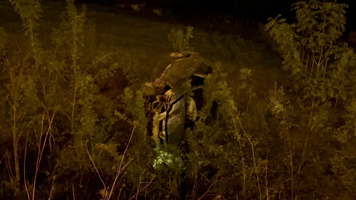 Samsun\'da şarampole devrilen otomobilin sürücüsü yaralandı