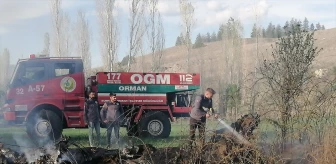 Burdur Yeşilova'da çıkan yangın söndürüldü