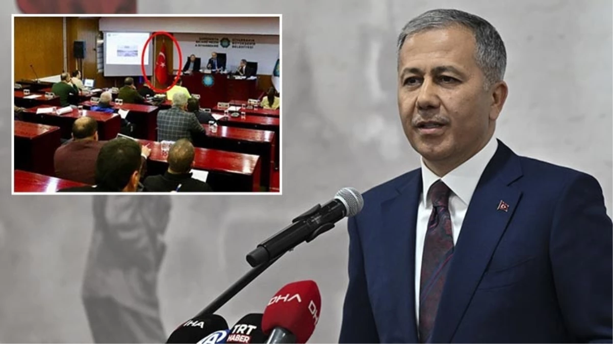 Bakan Yerlikaya\'dan Diyarbakır\'da belediye meclis salonundaki Türk bayrağının kaldırılmasına ilişkin açıklama