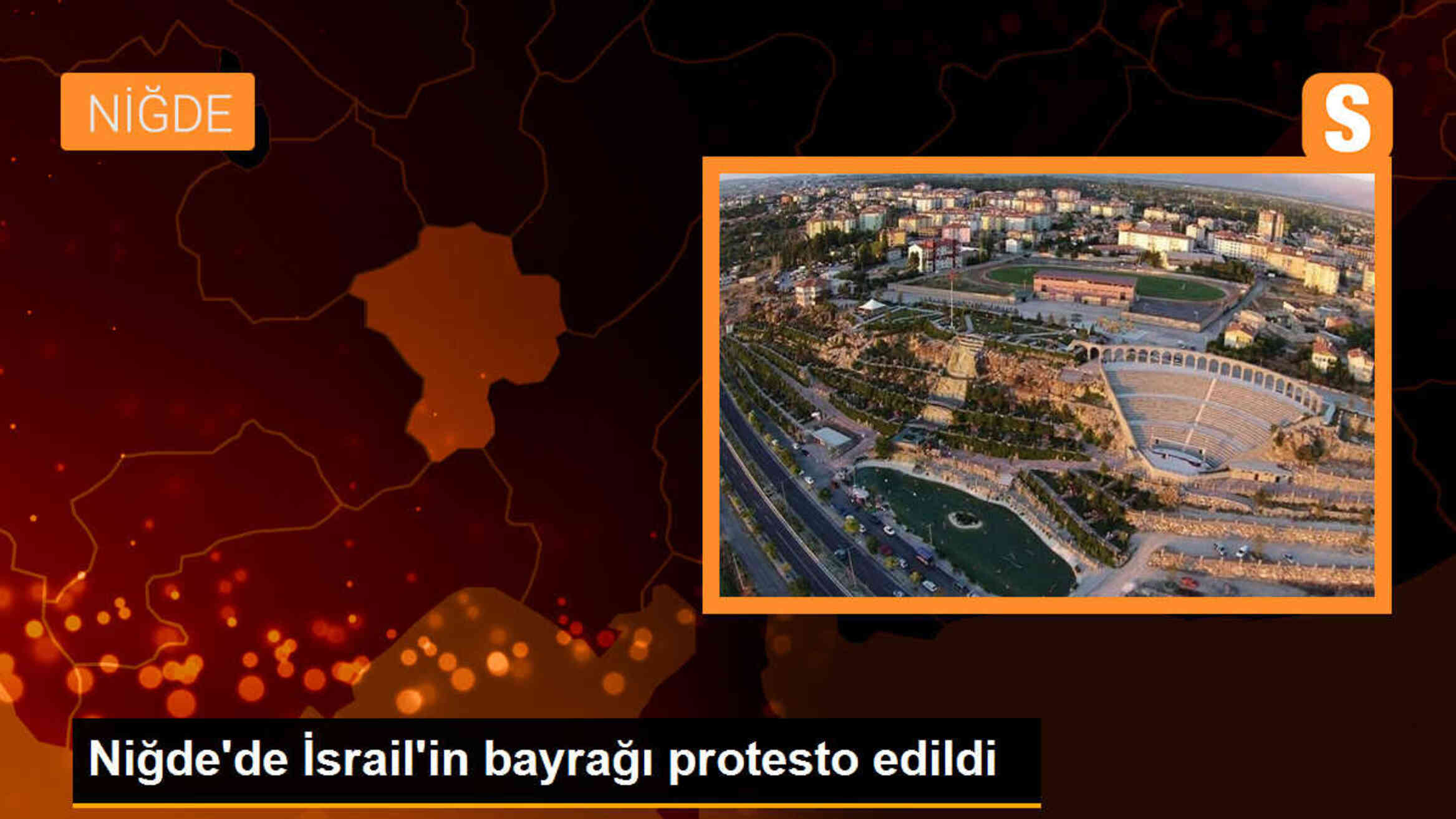 Niğde\'de İsrail\'in bayrağında bulunan amblem çöp konteynerine çizilerek protesto edildi