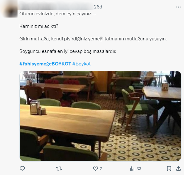 Fahiş fiyatlar isyan ettirdi! Restoran ve kafelerde boykot hareketi büyüyor