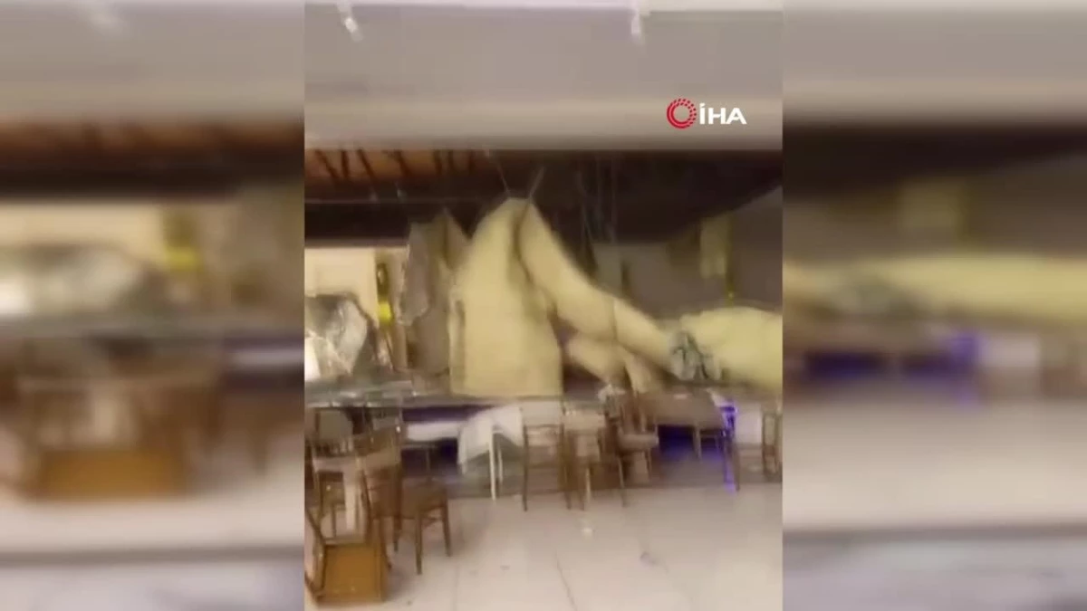 Tokat\'ta deprem düğün salonunun çatısını yıktı