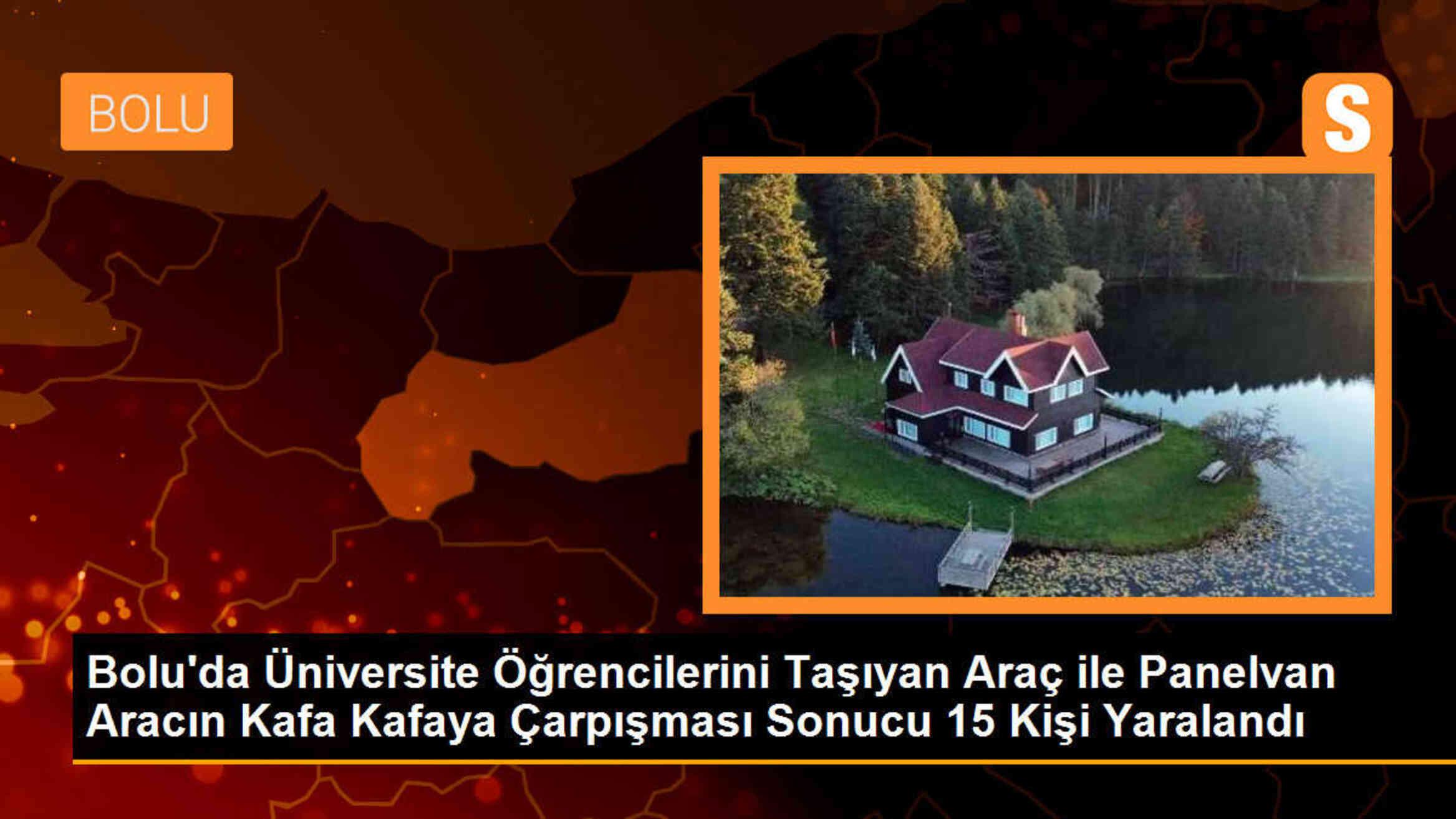 Bolu\'da kafa kafaya çarpışan araçlarda 15 kişi yaralandı