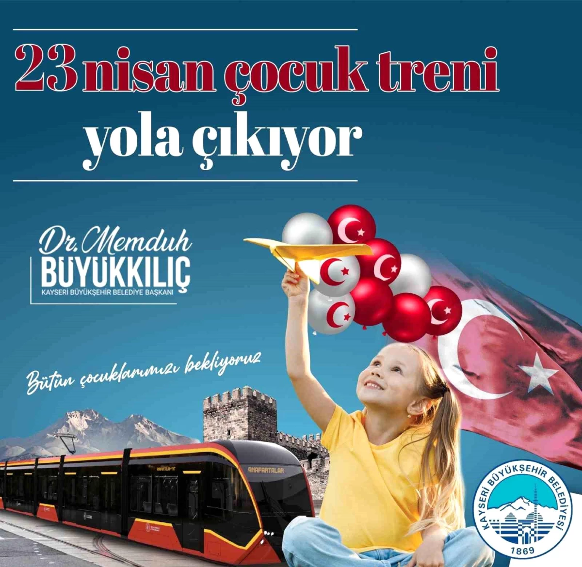 Kayseri Büyükşehir Belediyesi\'nden Çocuklara Özel \'Çocuk Treni\' Etkinliği