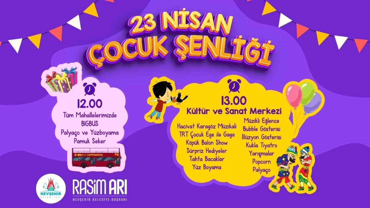 Nevşehir Belediyesi 23 Nisan\'da Çocukları Eğlendirecek