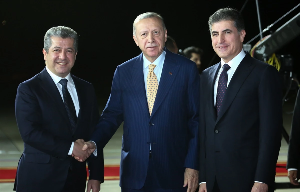 Cumhurbaşkanı Erdoğan, Irak\'taki temaslarını tamamlayarak Erbil\'e geldi