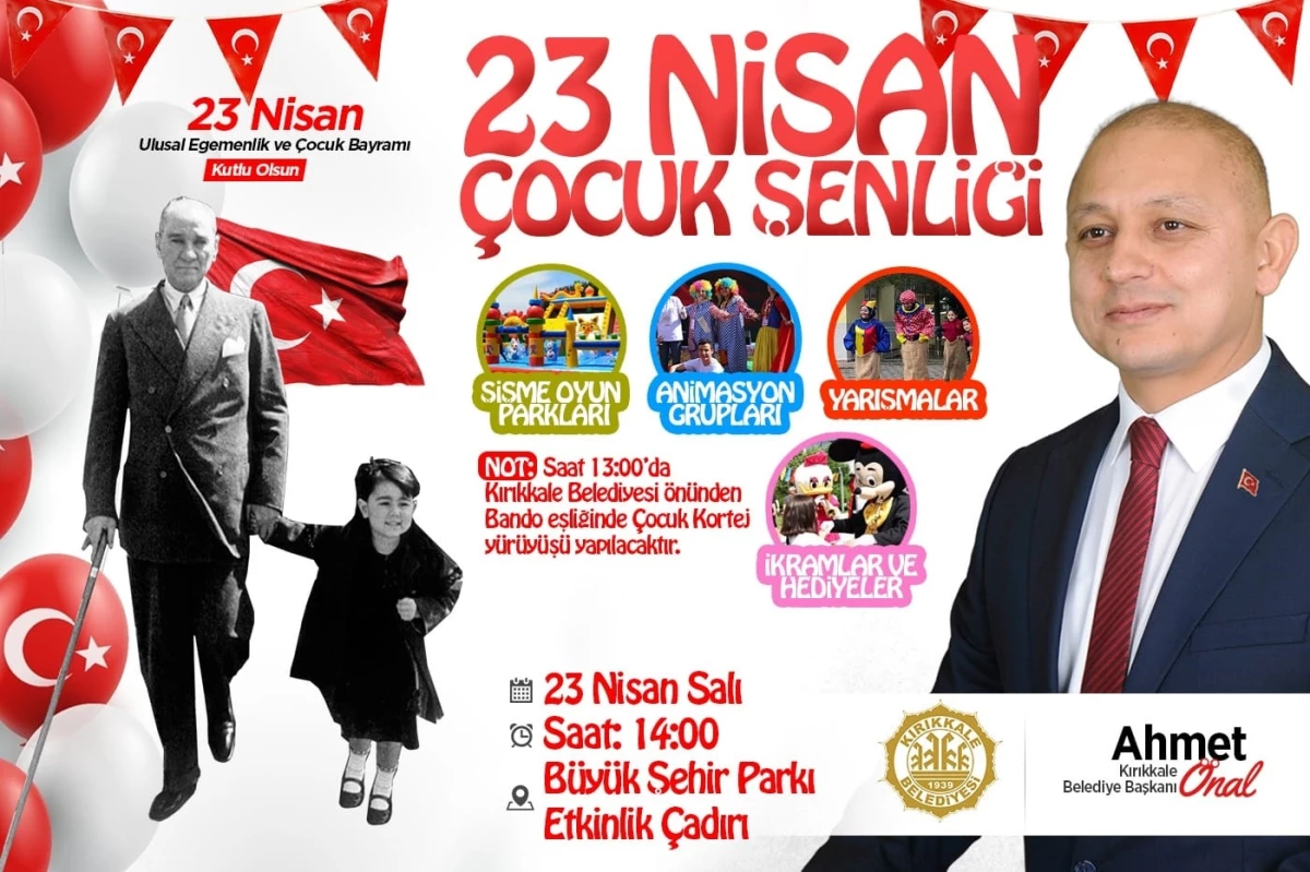 Kırıkkale Belediyesi Çocuk Şenliği ile 23 Nisan\'ı Kutluyor
