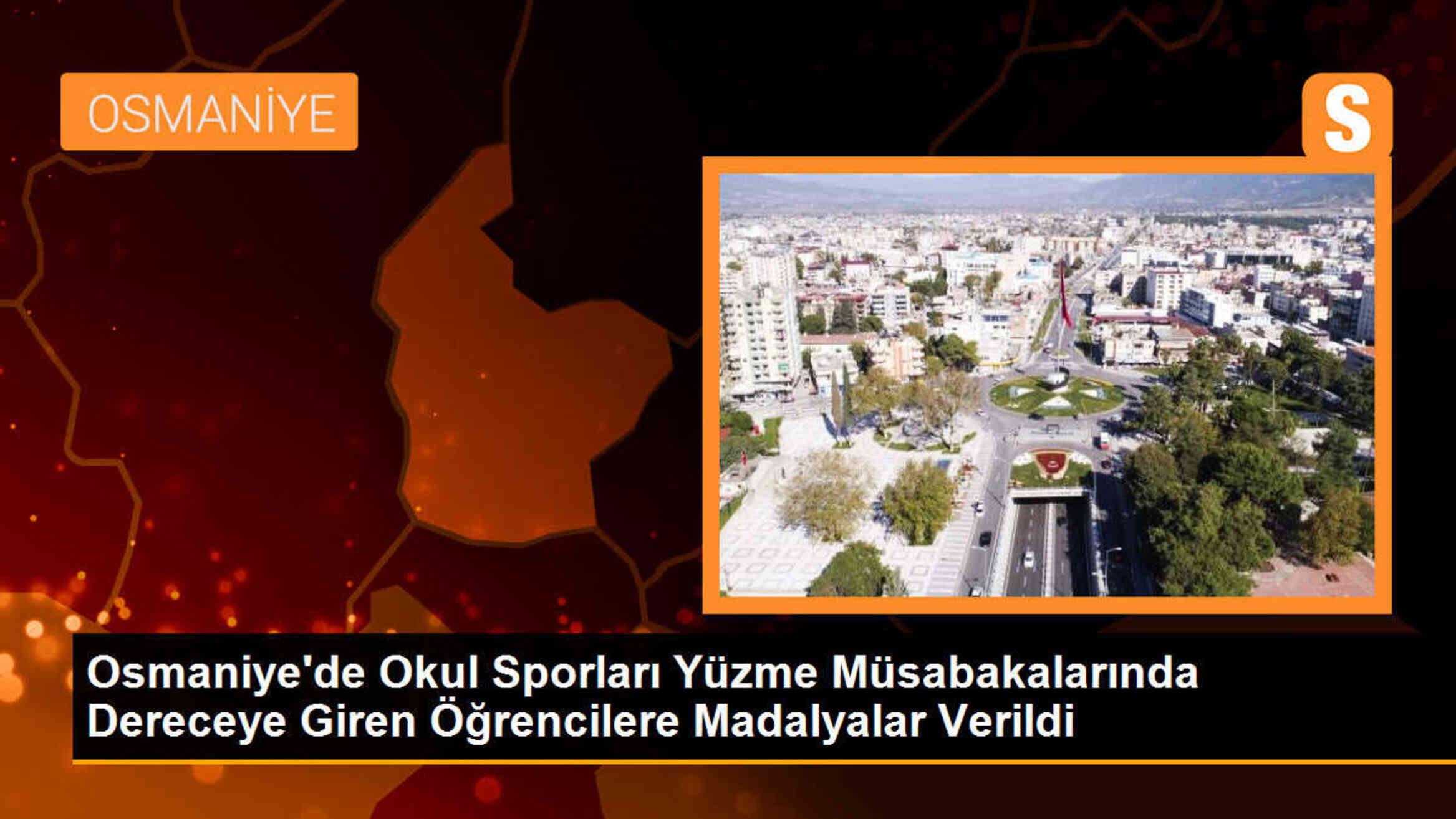 Osmaniye\'de Okul Sporları Yüzme Müsabakalarında Dereceye Giren Öğrencilere Madalyalar Verildi