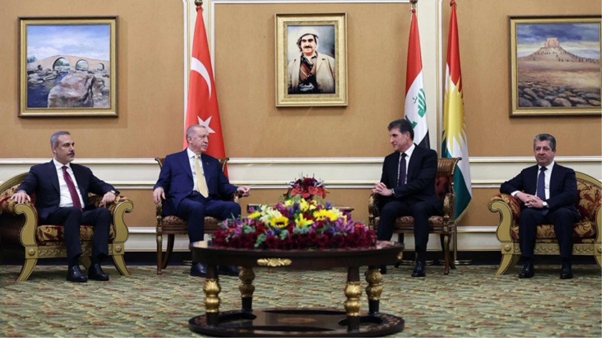 Cumhurbaşkanı Erdoğan, IKBY Başkanı Barzani ile Erbil\'de görüştü: PKK artık gündemden çıkarılmalı