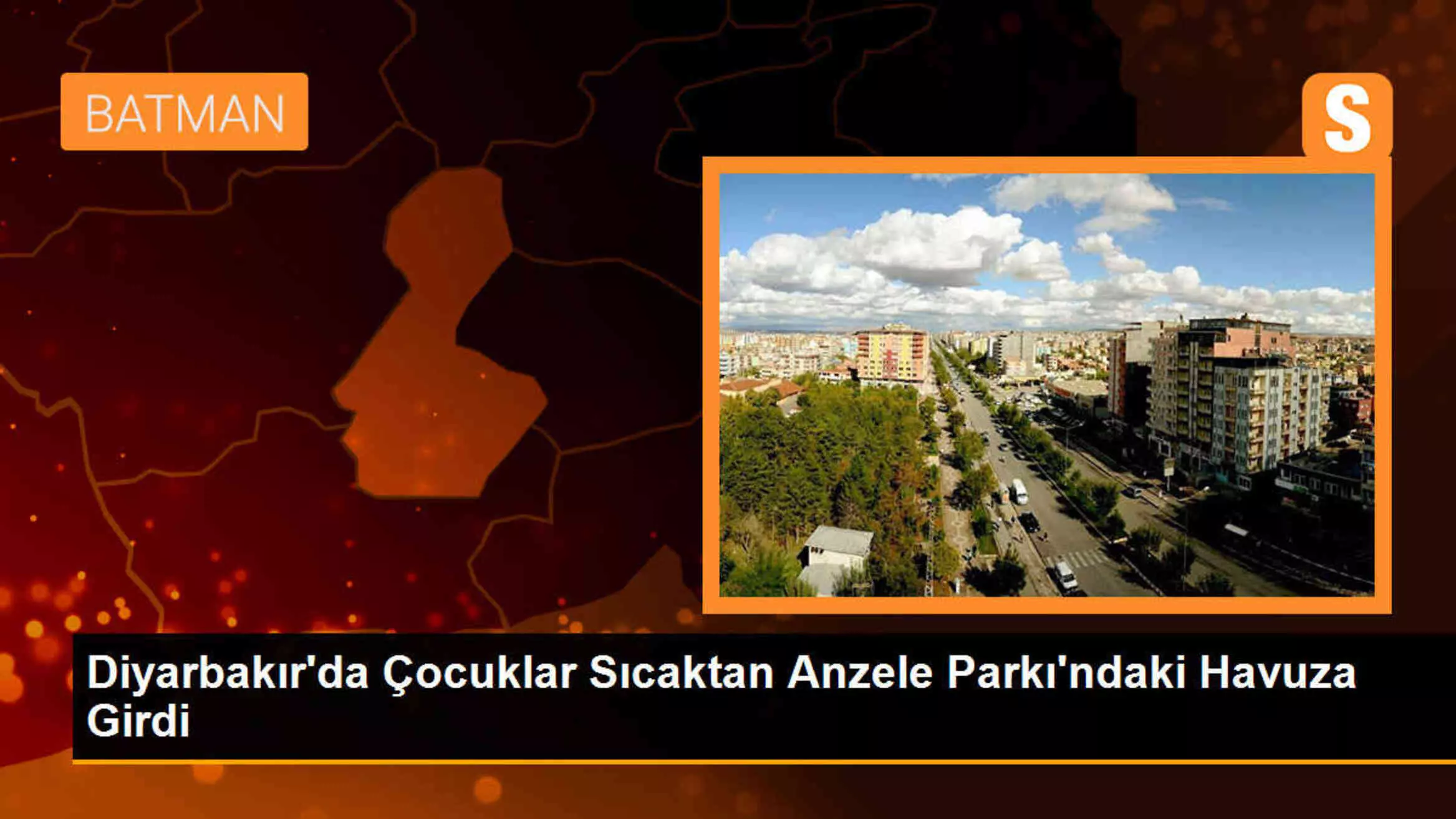 Diyarbakır\'da çocuklar sıcak havada Anzele Parkı\'ndaki havuza girdi