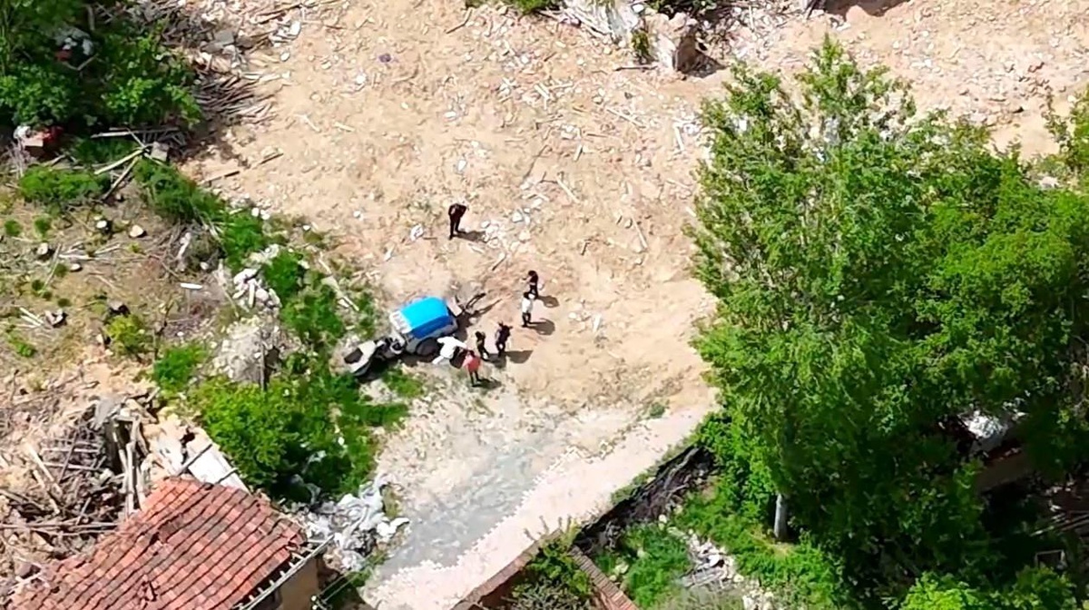 Malatya\'da çalınan iş makinesi dron yardımıyla bulundu