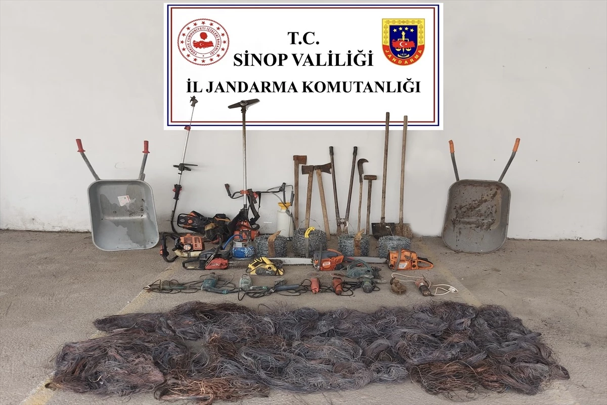 Sinop\'ta kablo ve inşaat malzemeleri hırsızlığı yapan 2 kişi tutuklandı