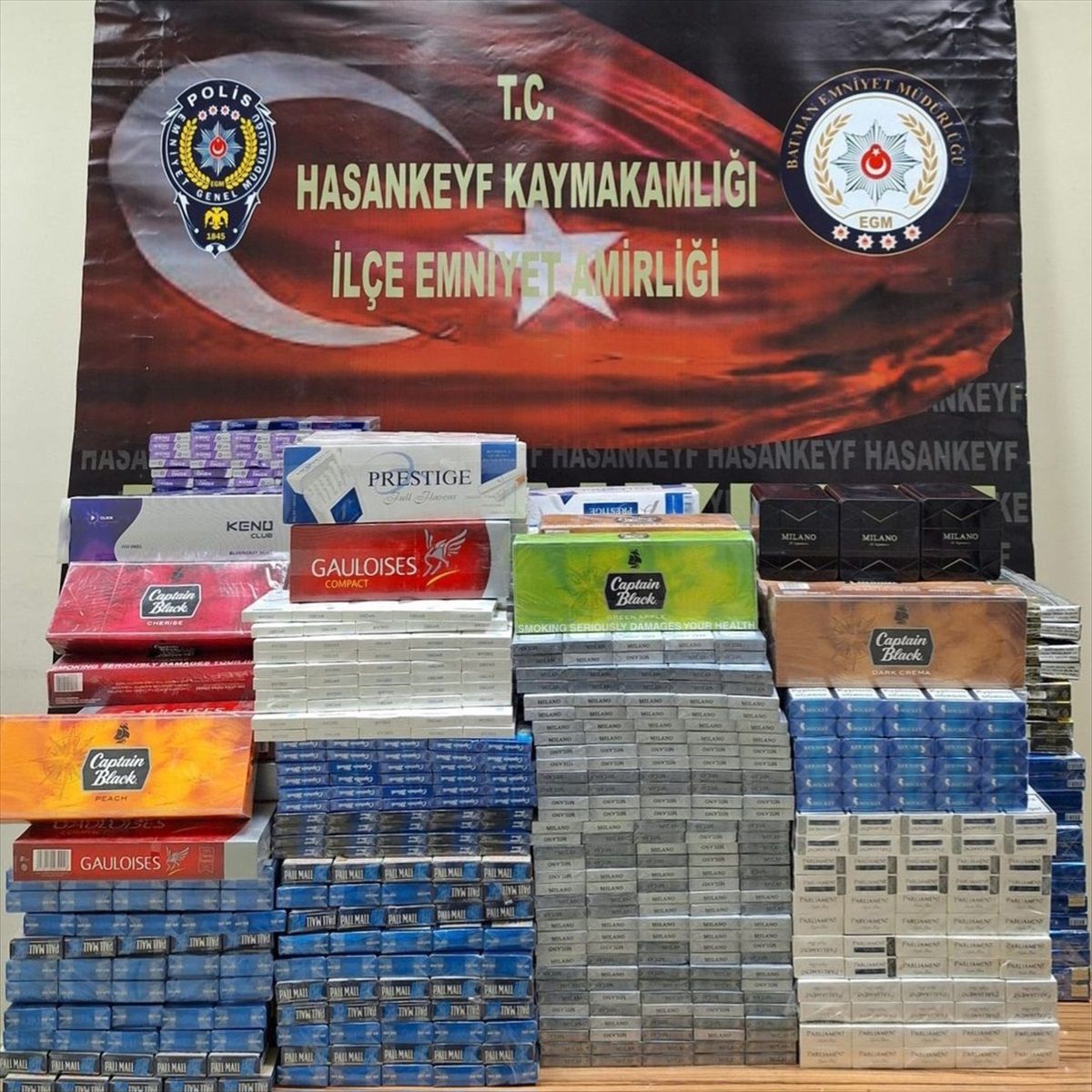 Hasankeyf\'te 4 bin 492 paket kaçak sigara ele geçirildi