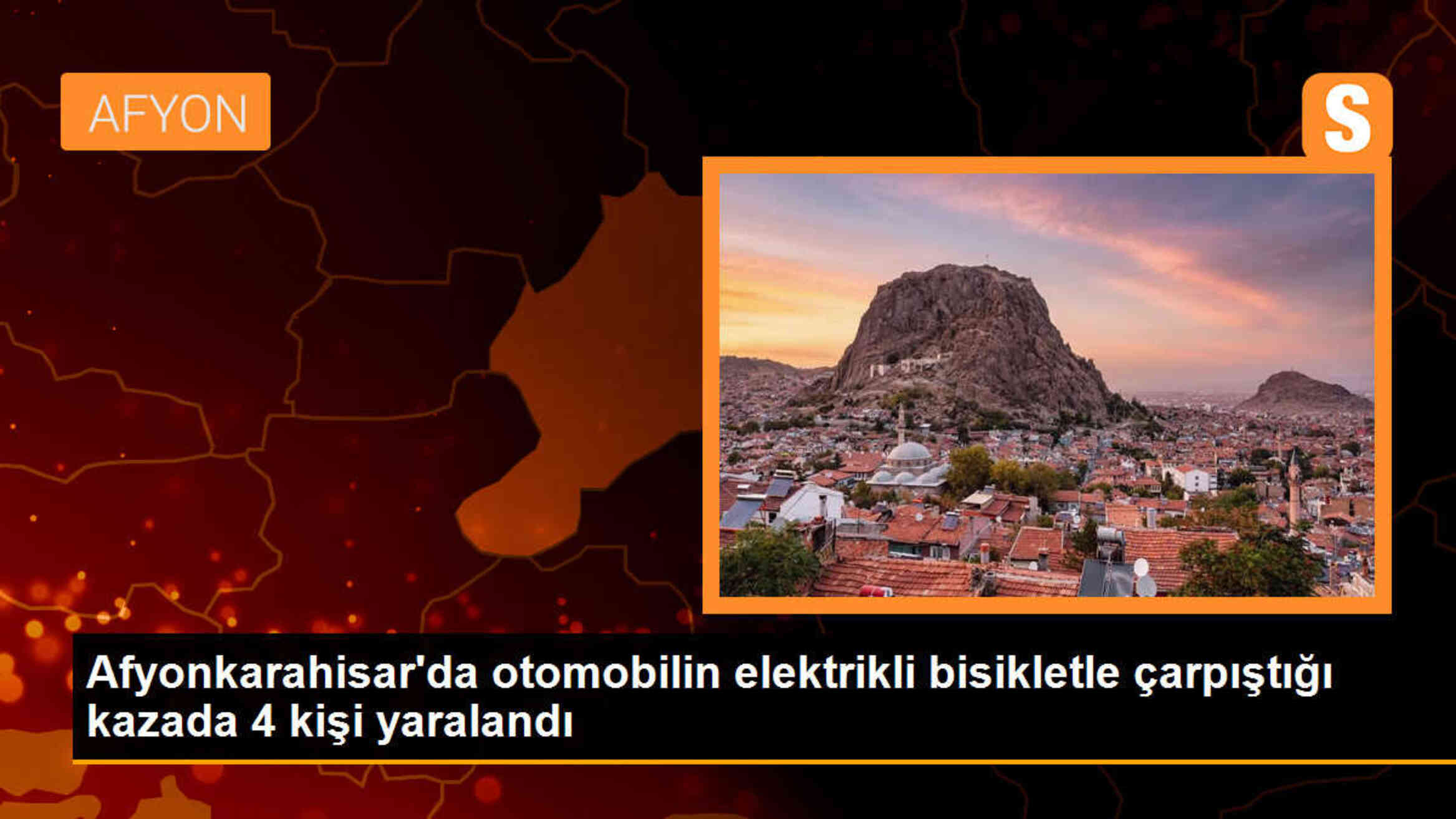 Afyonkarahisar\'da otomobilin elektrikli bisikletle çarpıştığı kazada 4 kişi yaralandı