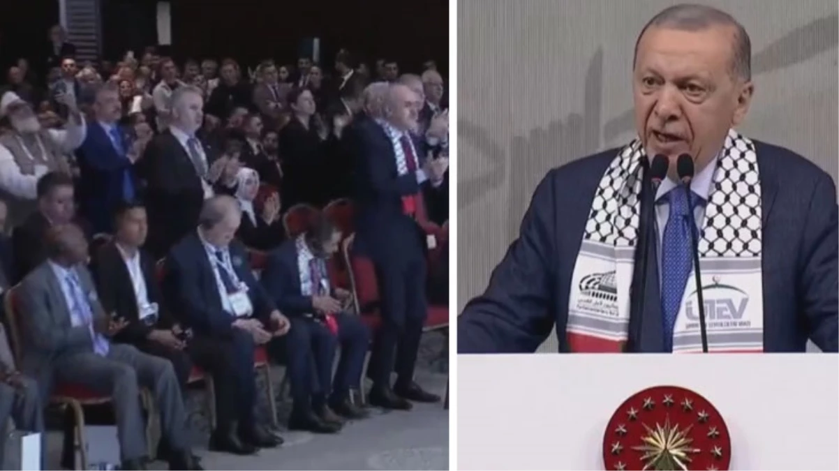 Salonu ayağa kaldıran sözler! Cumhurbaşkanı Erdoğan, İsrail\'e meydan okudu