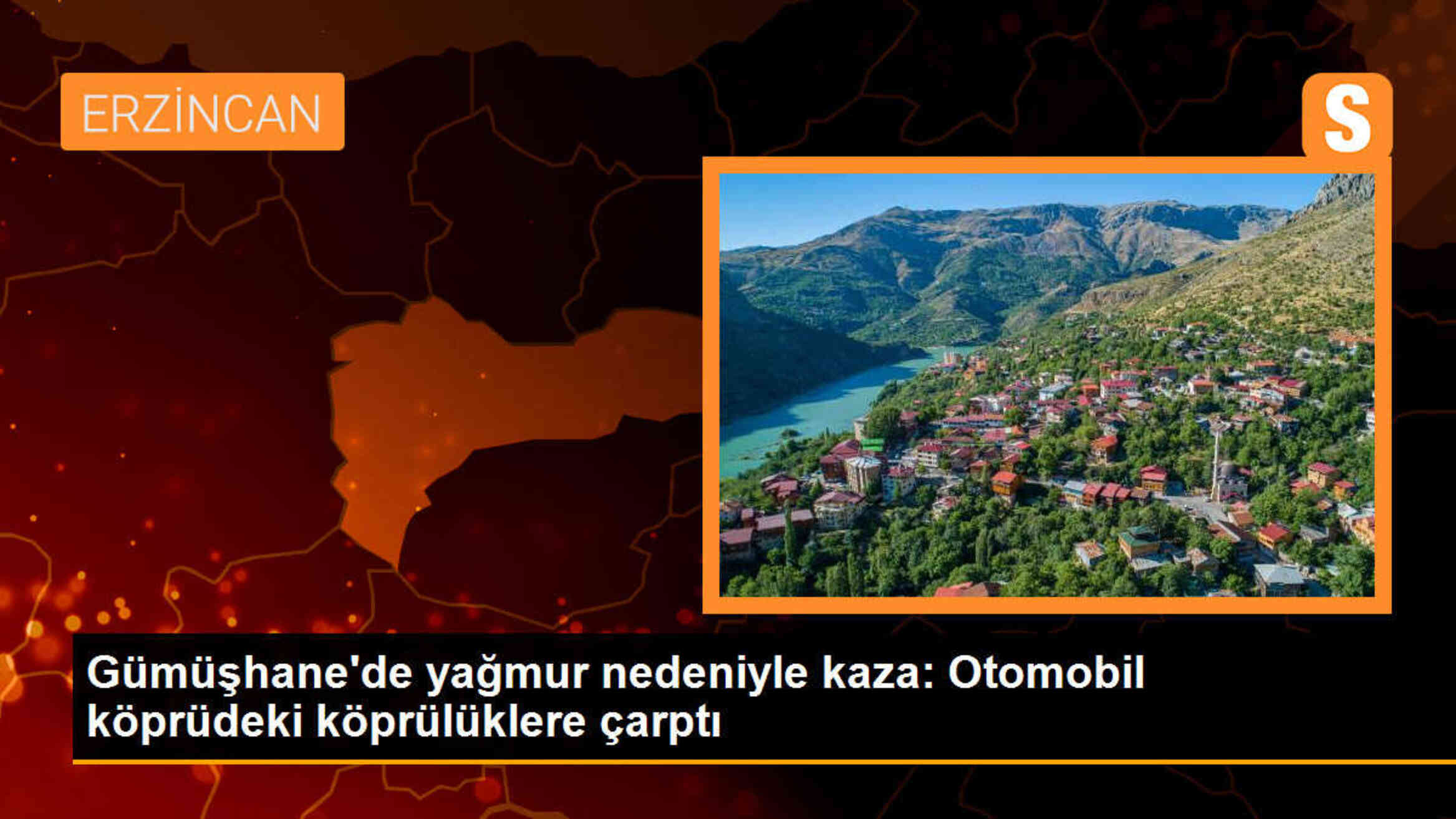 Gümüşhane\'de Yağış Nedeniyle Meydana Gelen Trafik Kazası