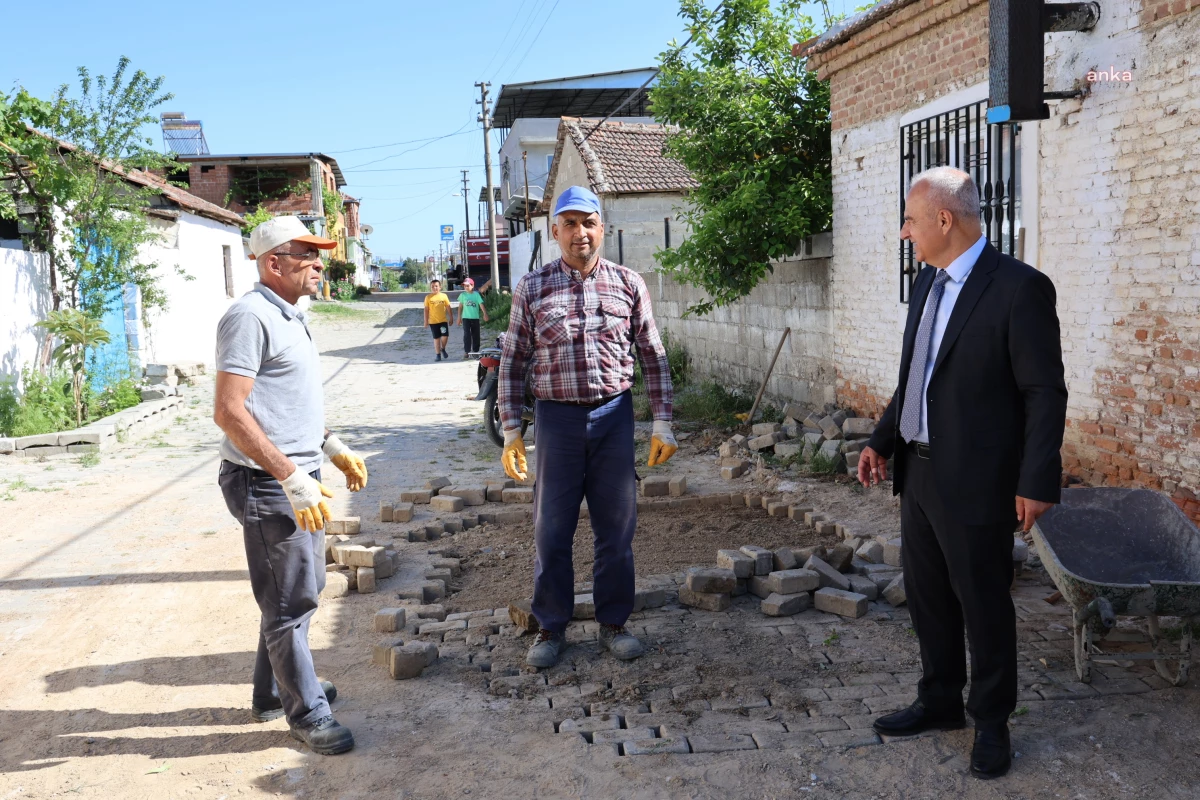 Çine Belediye Başkanı Mehmet Kıvrak, Çaltı Mahallesi\'nde çalışmaları yerinde inceledi