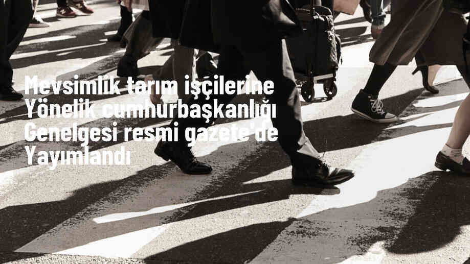 Mevsimlik tarım işçilerine yönelik Cumhurbaşkanlığı Genelgesi Resmi Gazete\'de yayımlandı