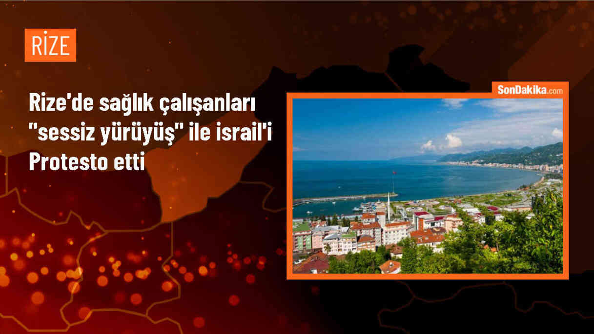 Rize\'de İsrail\'in Gazze\'ye saldırılarını protesto eden sessiz yürüyüş düzenlendi