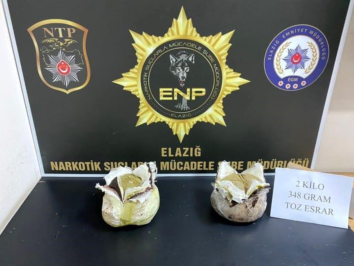 Elazığ\'da Polis Operasyonunda 2 Kilogram Esrar Ele Geçirildi