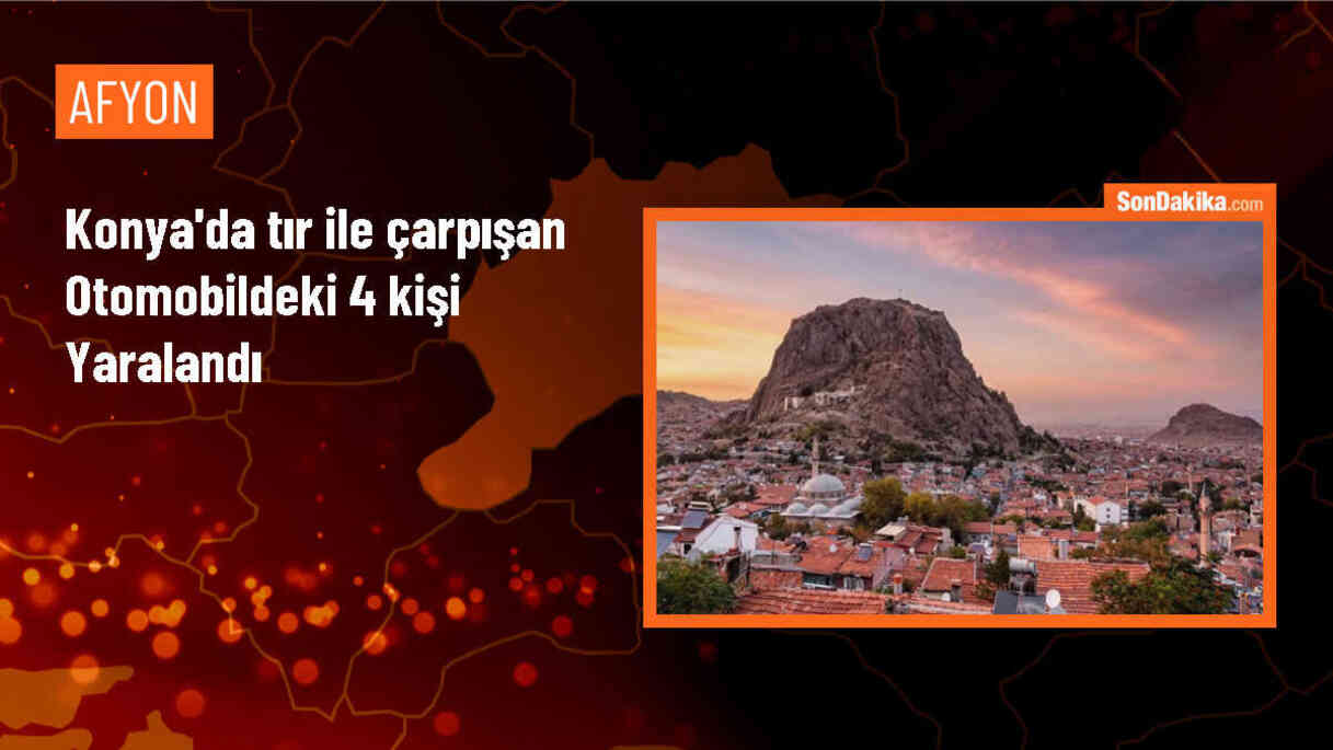 Konya\'da tır ile çarpışan otomobilde 4 kişi yaralandı