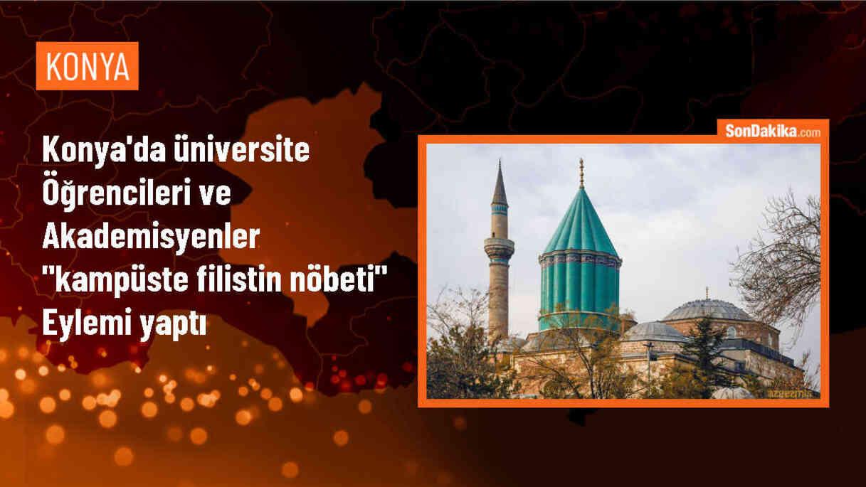 Konya\'da Necmettin Erbakan Üniversitesi öğrencileri Filistin\'e destek için eylem düzenledi