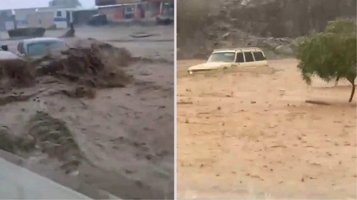 Suudi Arabistan\'da sel felaketinde araçlar sulara kapıldı