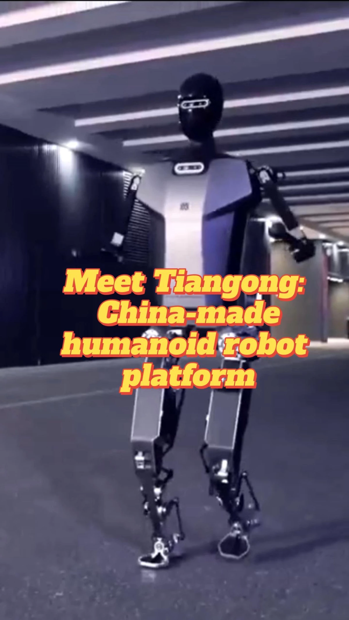 Çin yapımı insansı robot Tiangong\'un yürüme ve koşma yetenekleri