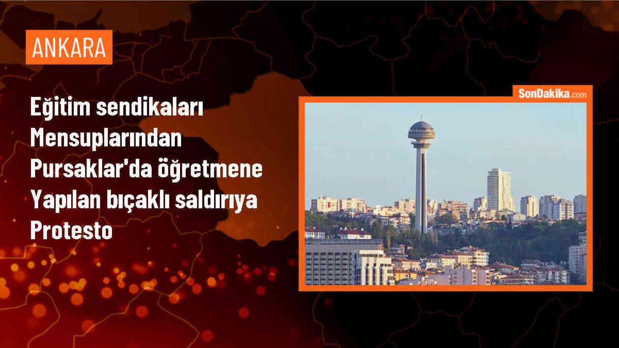 Ankara\'da Eğitim Sendikaları, Okulda Gerçekleşen Bıçaklı Saldırıyı Protesto Etti