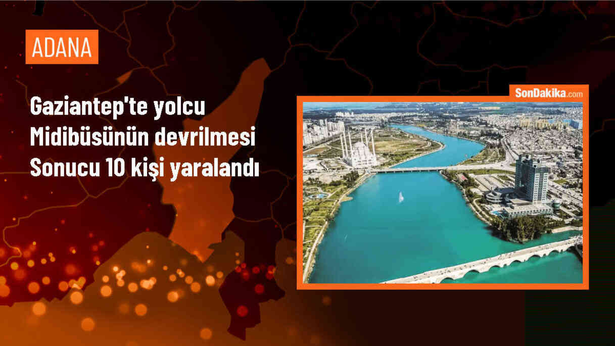 Gaziantep\'te Midibüs Devrildi: 10 Yaralı