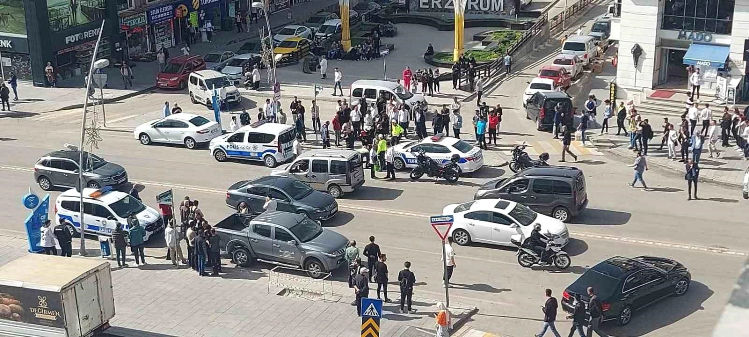 Erzurum\'da Polise Karşı Mukavemet Gösteren Şahıs Olayları Tetikledi