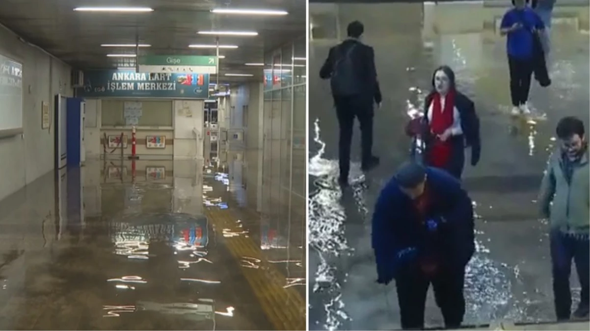Ankara\'da kuvvetli sağanak! Metroyu su bastı, araçlar yolda kaldı