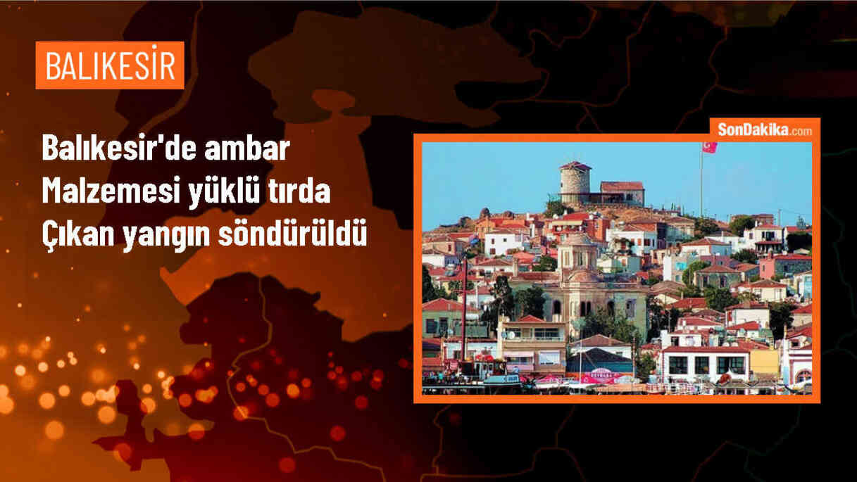 Balıkesir\'de seyir halindeki tırın dorsesi alev aldı