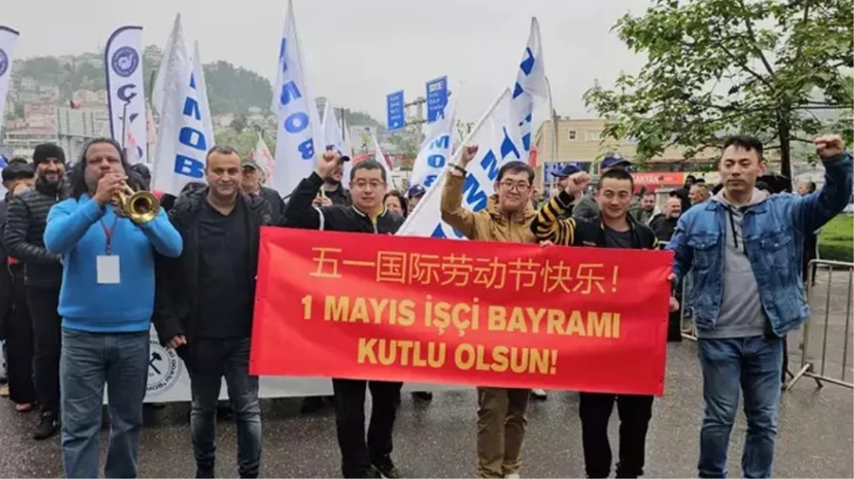 Zonguldak\'ta ilginç 1 Mayıs: Çinliler yürüdü, İranlı saksafon çaldı