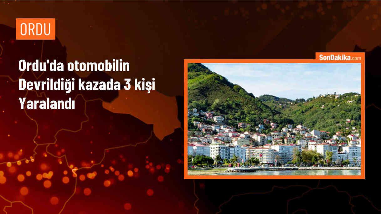 Ordu\'da otomobilin devrilmesi sonucu 3 kişi yaralandı