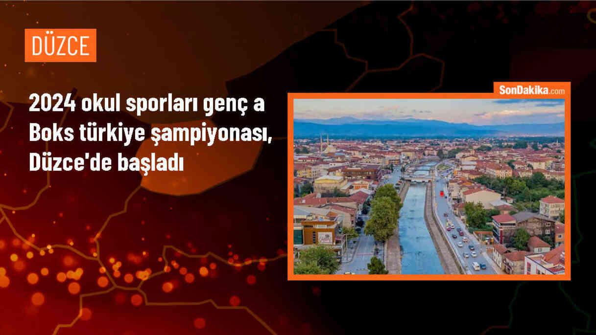 2024 Okul Sporları Genç A Boks Türkiye Şampiyonası Düzce\'de başladı