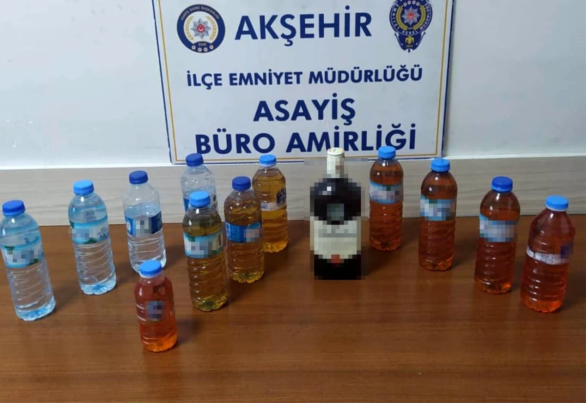 Akşehir\'de sahte/kaçak alkollü içki satan şahıs tutuklandı