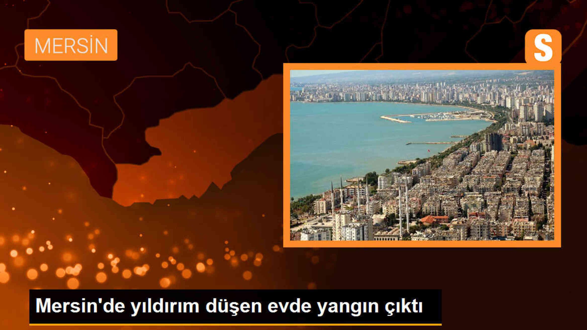 Mersin Erdemli\'de Yıldırım Düşen Evde Yangın Çıktı