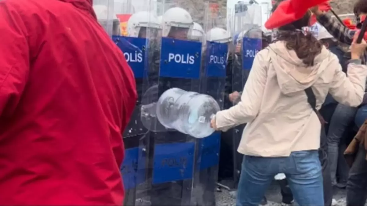 1 Mayıs\'ta polise damacanayla vuran kadın da gözaltına alındı