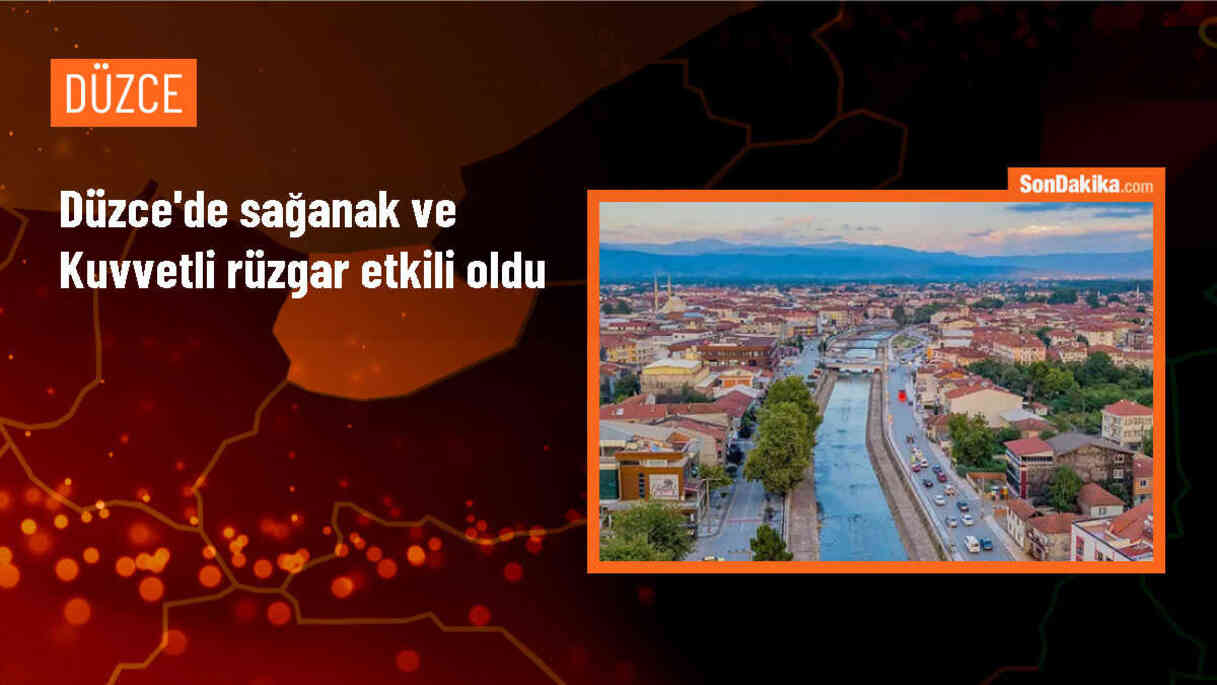 Düzce\'de kuvvetli rüzgar ve sağanak hayatı olumsuz etkiledi