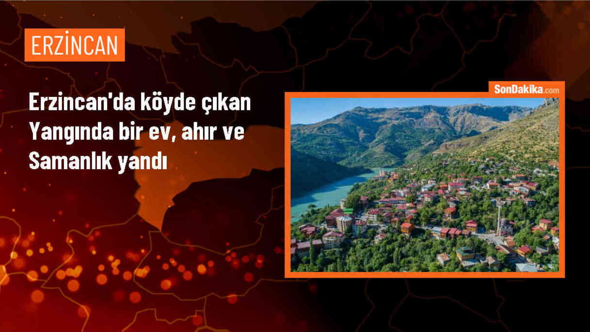 Erzincan\'ın Refahiye ilçesinde çıkan yangında ev, ahır ve samanlık kullanılamaz hale geldi