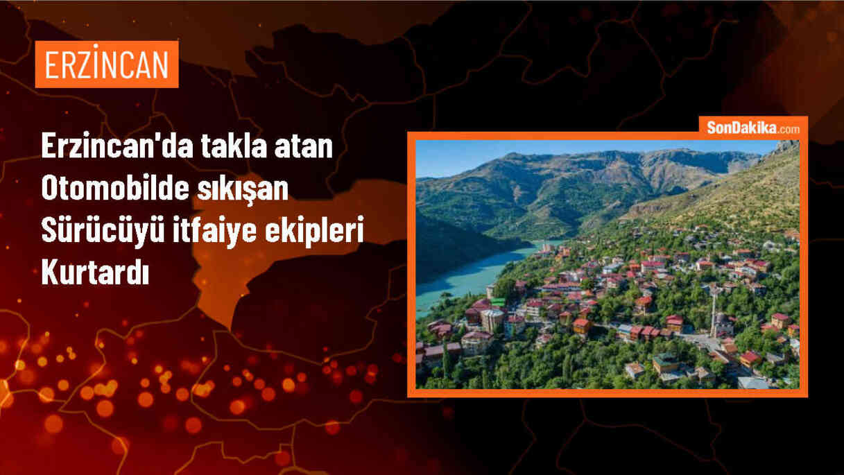Erzincan\'da takla atan otomobilde ağır yaralanan sürücü kurtarıldı