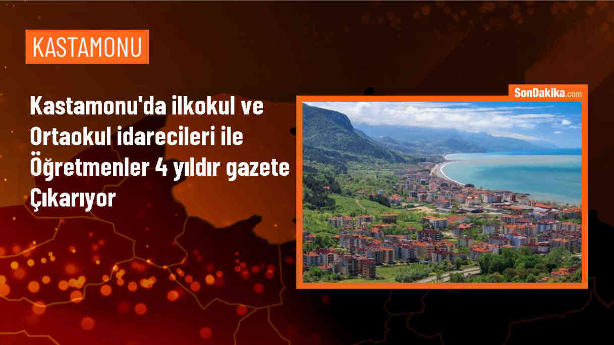 Kastamonu\'da İhsangazi İlkokulu ve Ortaokulu öğretmen ve idarecileri ile öğrenciler, 4 yıldır gazete çıkartıyor
