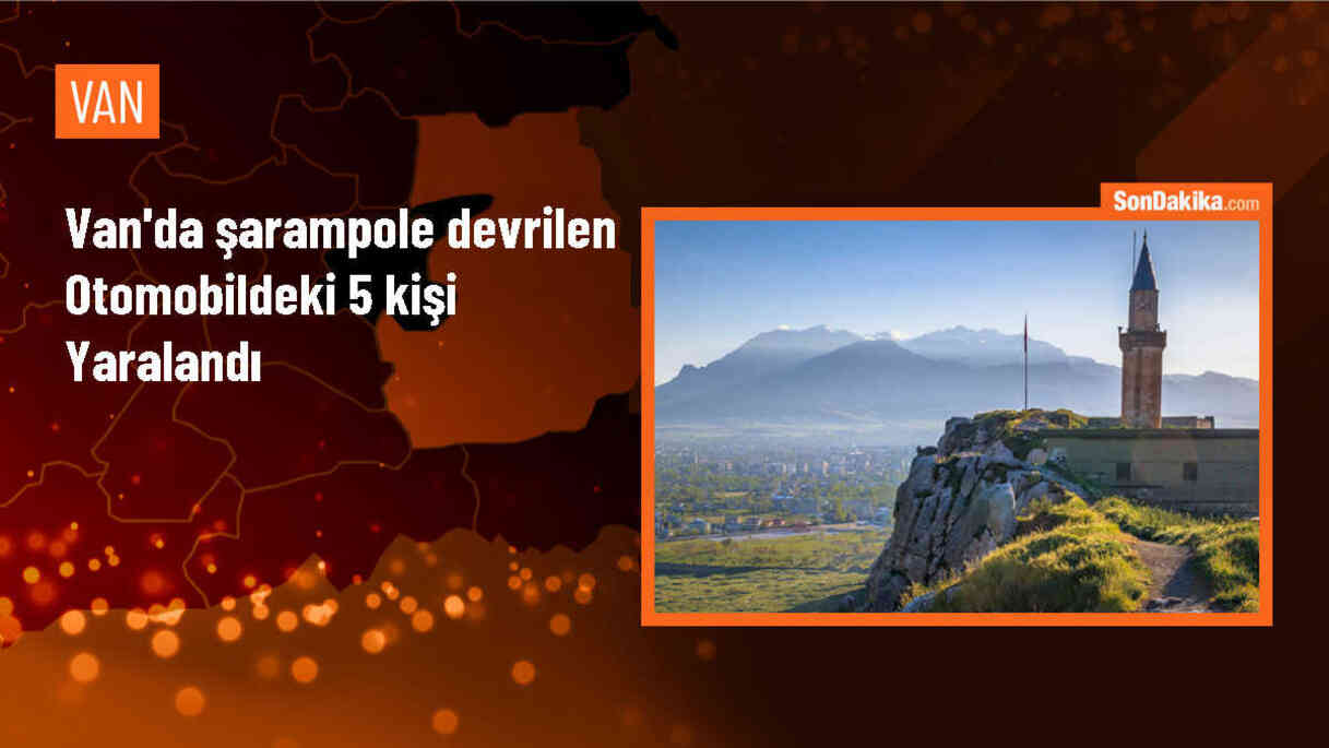 Van\'ın Erciş ilçesinde otomobil şarampole devrildi, 5 kişi yaralandı