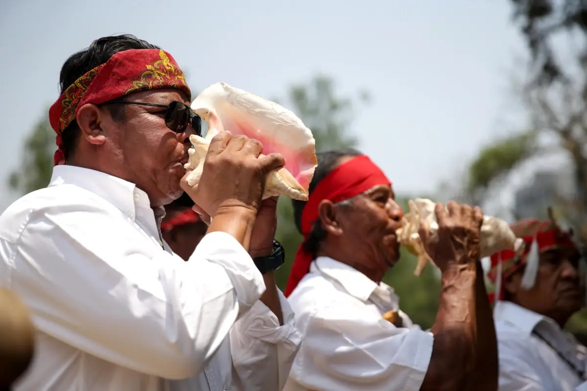 Meksika\'da Cuicuilco arkeolojik bölgesinde yağmur duası ritüeli düzenlendi