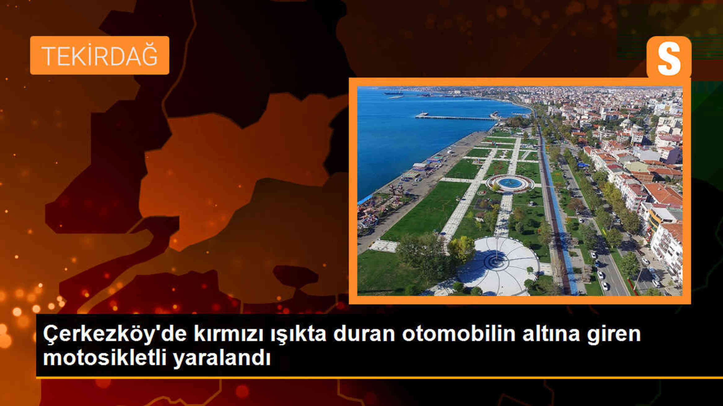 Tekirdağ Çerkezköy\'de kırmızı ışıkta duran otomobilin altına giren motosikletli yaralandı