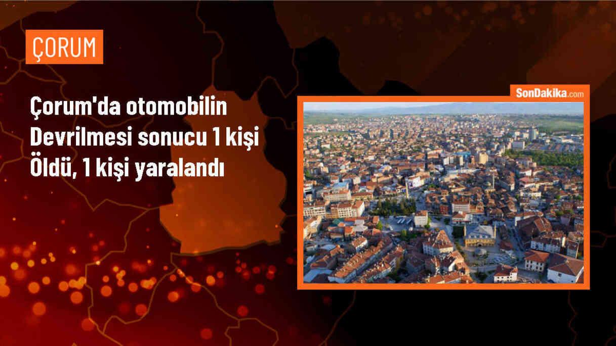 Çorum Alaca\'da Otomobil Şarampole Devrildi: 1 Ölü, 1 Yaralı