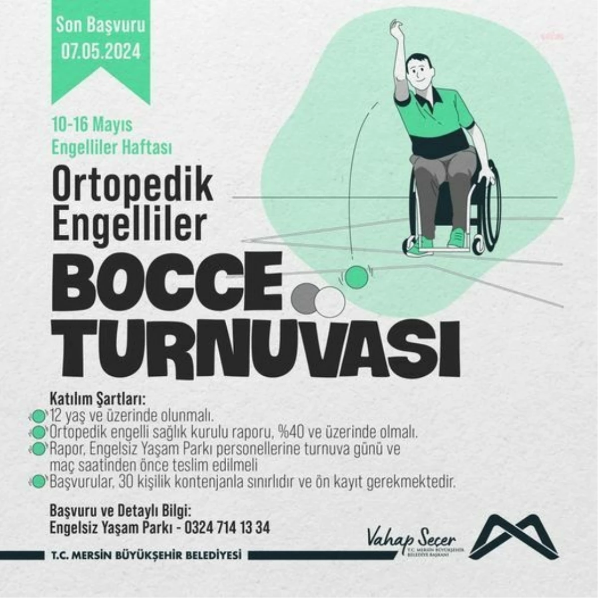 Mersin Büyükşehir Belediyesi Engelliler Haftası için Bocce Turnuvası Düzenliyor