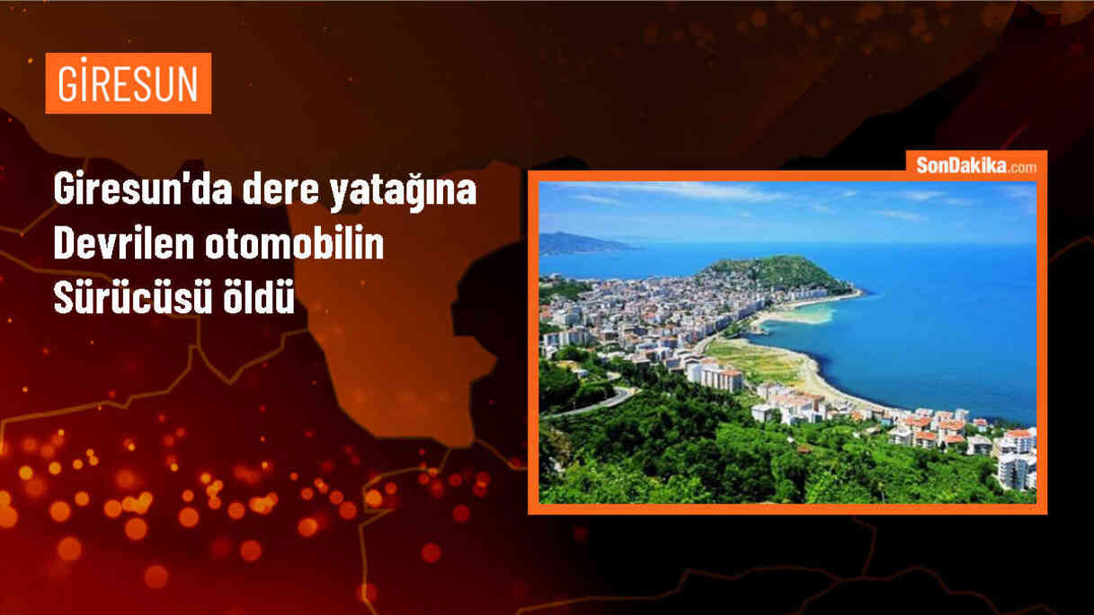 Giresun\'un Dereli ilçesinde dere yatağına devrilen otomobilin sürücüsü hayatını kaybetti
