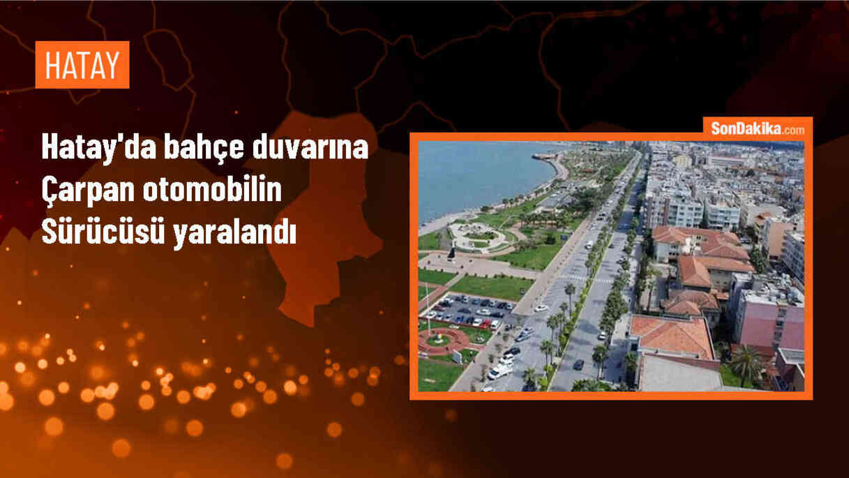 Belen ilçesinde bahçe duvarına çarpan otomobilin sürücüsü yaralandı